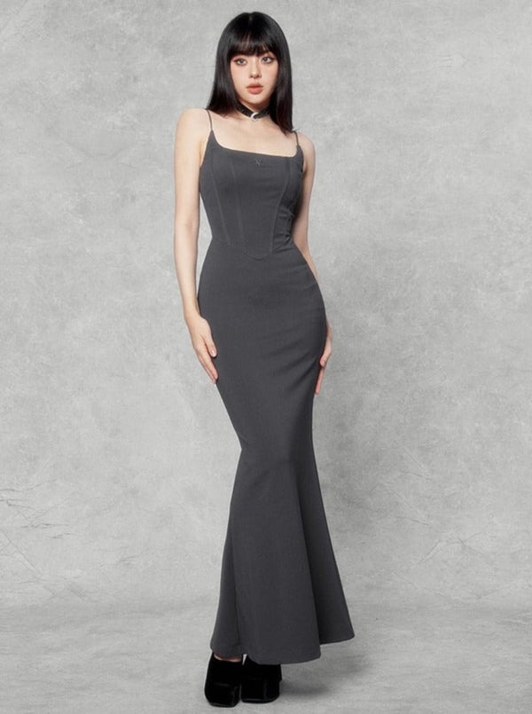 Slim Style Long Fishtail Camisole Long Dress