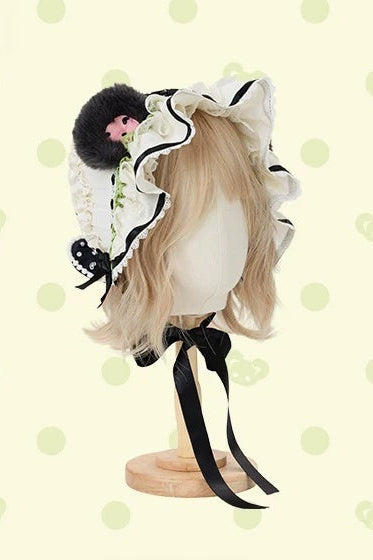 [Reservierungsschluss am 1025] Pink/Grüne Chinoiserie-Lolita-Sweet-Panda-Serie Accessoires (Teetassen-inspirierter Minihut, Pandaohren-Haube, Pandaohren-KC, Pandaohren-Barett, Haarclip, Halskette, Handtasche, Quastenbrosche, Socken)