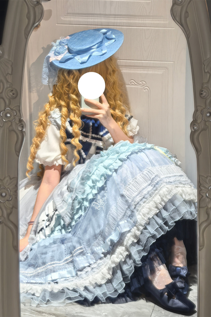 [3월 18일 예약마감] 차이나 드림 원피스 + 점퍼 스커트 + 소매 + 레그 워머 + 머리띠 + 칼라 + 클립 + 리본 + 공주 소매