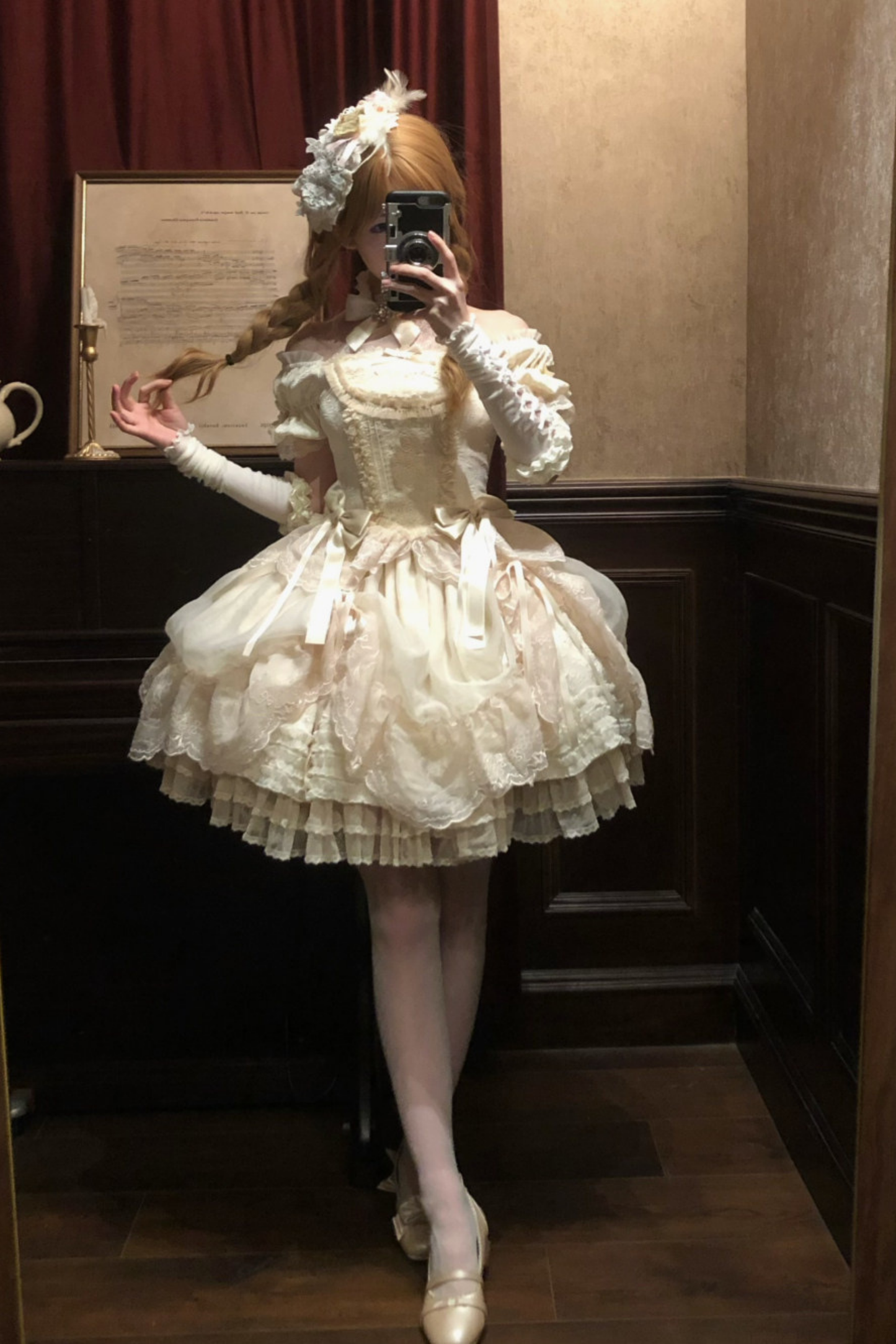 Moon River Lolita Puff Sleeve Top + Vest + Skirt