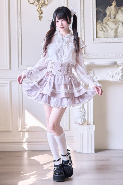 Sweet Ribbon Lace Cake Skirt