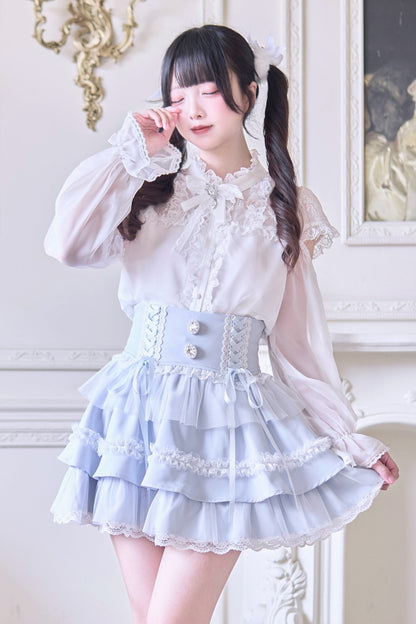 Sweet Ribbon Lace Cake Skirt