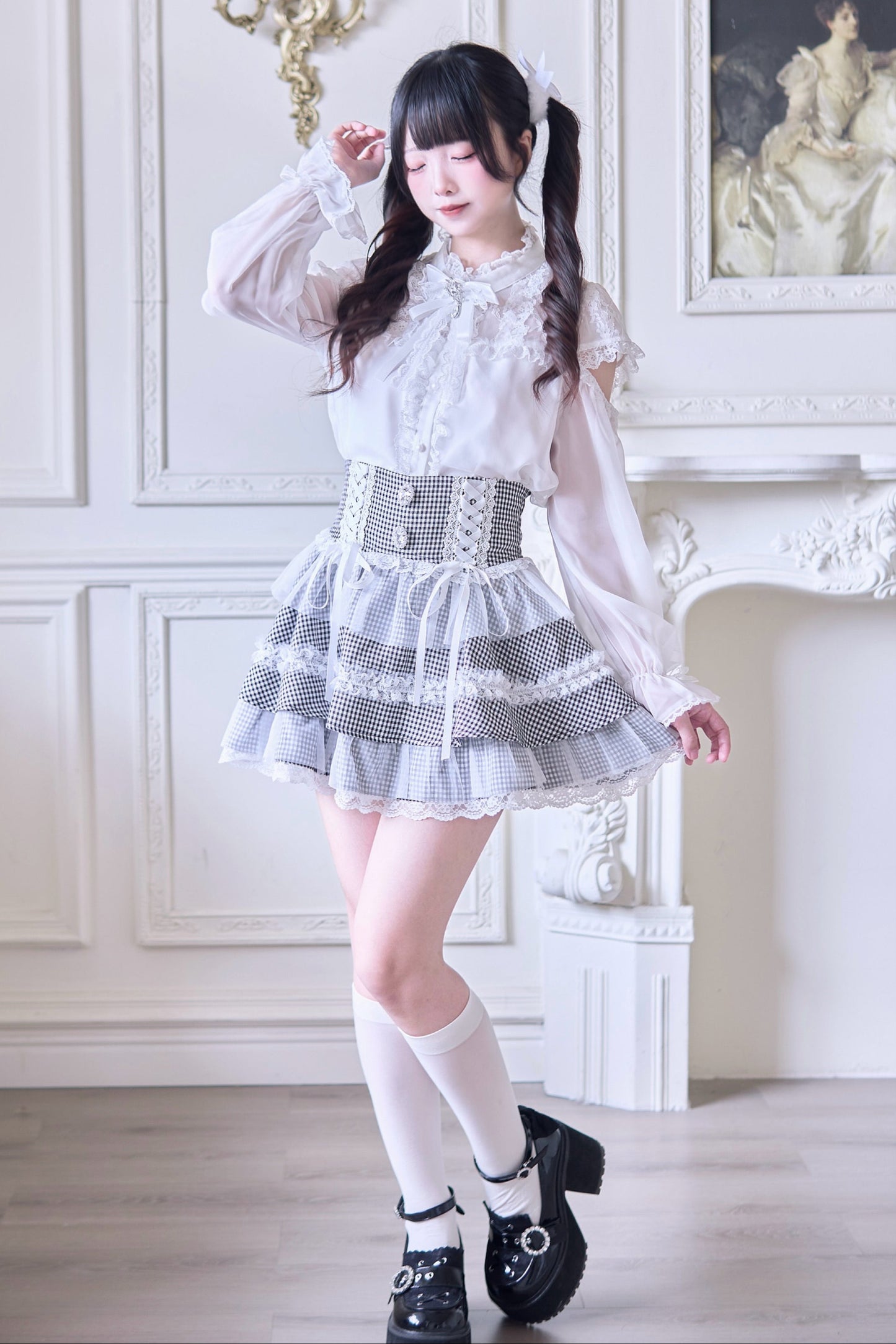 Sweet Ribbon Lace Cake Skirt