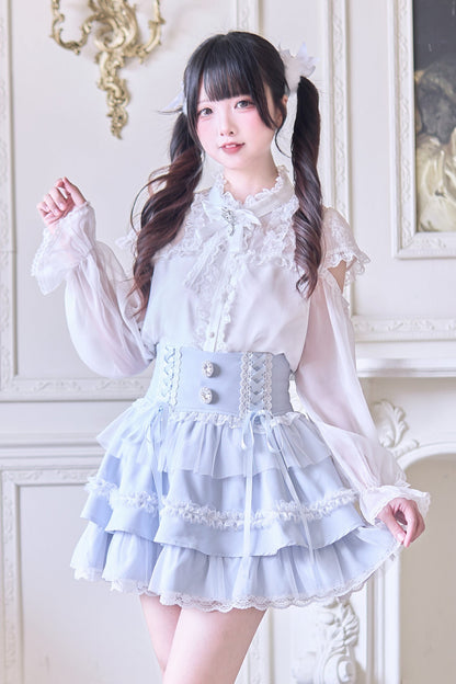 Sweet Ribbon Lace Cake Skirt