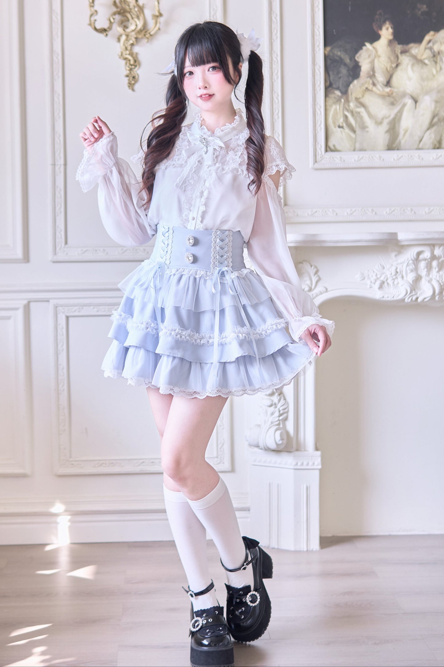 Sweet Ribbon Lace Cake Skirt