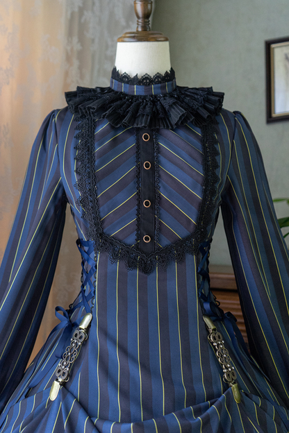 Retro Striped Elegant Gothic Lolita Dress