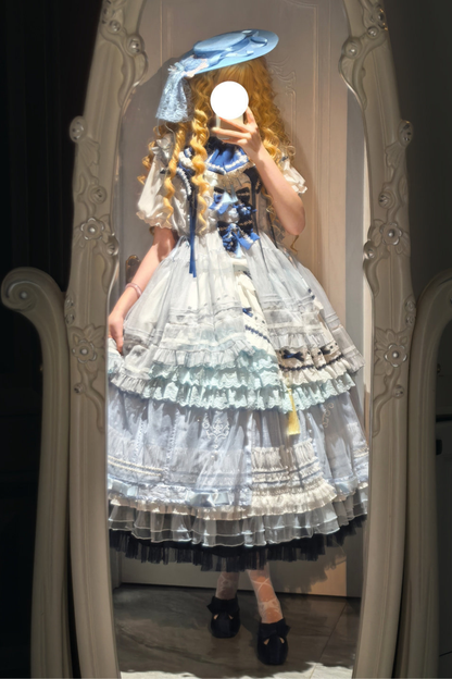 [3월 18일 예약마감] 차이나 드림 원피스 + 점퍼 스커트 + 소매 + 레그 워머 + 머리띠 + 칼라 + 클립 + 리본 + 공주 소매