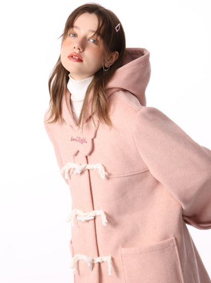 Mid-length Hooded Wool Coat