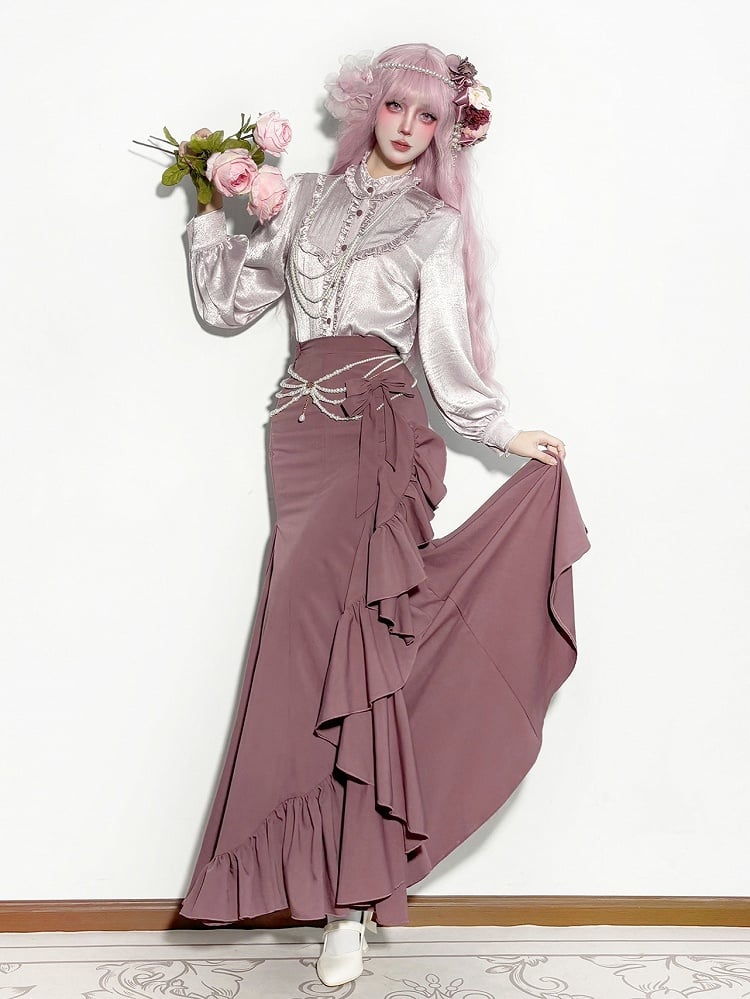 【12月23日予約締切】トワイライトレインロマンティックフリルマーメイドスカート