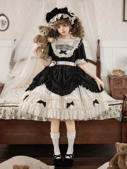 【4월 1일 예약마감】미러돌 앤티크 풀업 레이어드 원피스 + 풀 세트