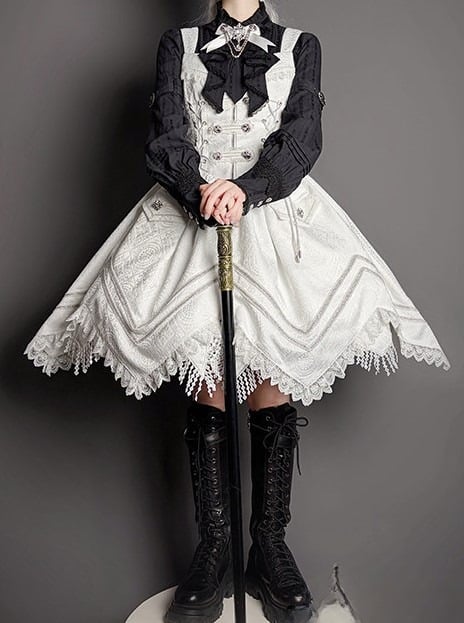 【2月23日予約締切】ドーンブレイカーゴシックフリルスタンドカラージャカードリボンシャツ