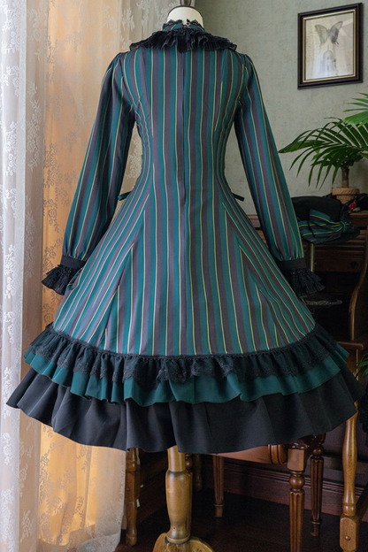 Retro Striped Elegant Gothic Lolita Dress