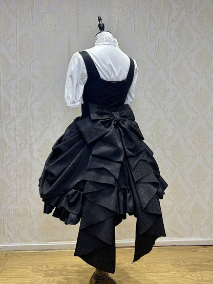 [Précommande jusqu'au 18 avril] Robe corset Lolita gothique à motif sombre et dentelle violette