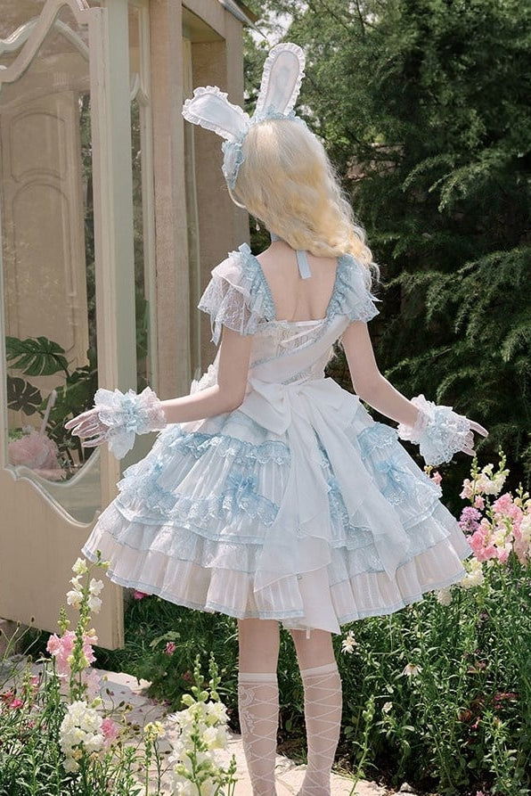 【6月20日予約締切】ピンク/ブルースイートラビットリボンフェアリープリンセスシリーズアクセサリー（うさ耳ヘアバンド・サッシュ）