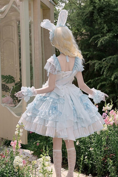 【6月20日予約締切】ピンク/ブルースイートラビットリボンフェアリープリンセスシリーズアクセサリー（うさ耳ヘアバンド・サッシュ）