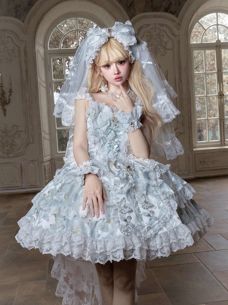 [Précommande jusqu'au 13 mai] Accessoires de la série fantaisie papillon bleu/blanc/vert clair