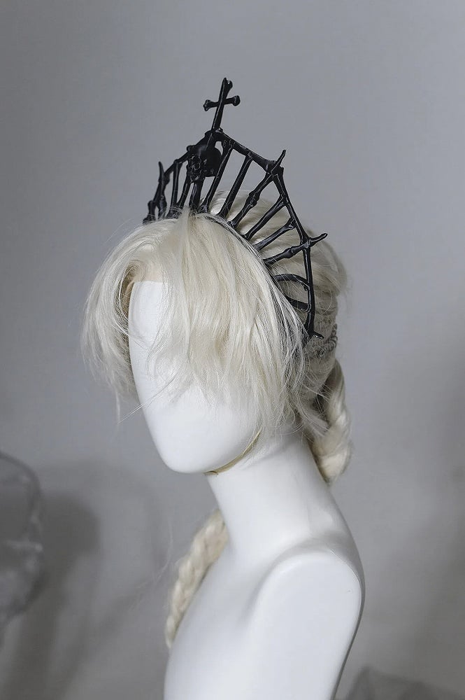[Vorbestellung bis 8. Juni] Phantom Night Serie Gothic Kreuz Skelett Krone Kopfschmuck Stirnband