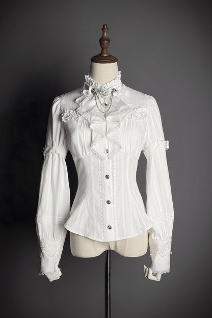 【2月23日予約締切】ドーンブレイカーゴシックフリルスタンドカラージャカードリボンシャツ