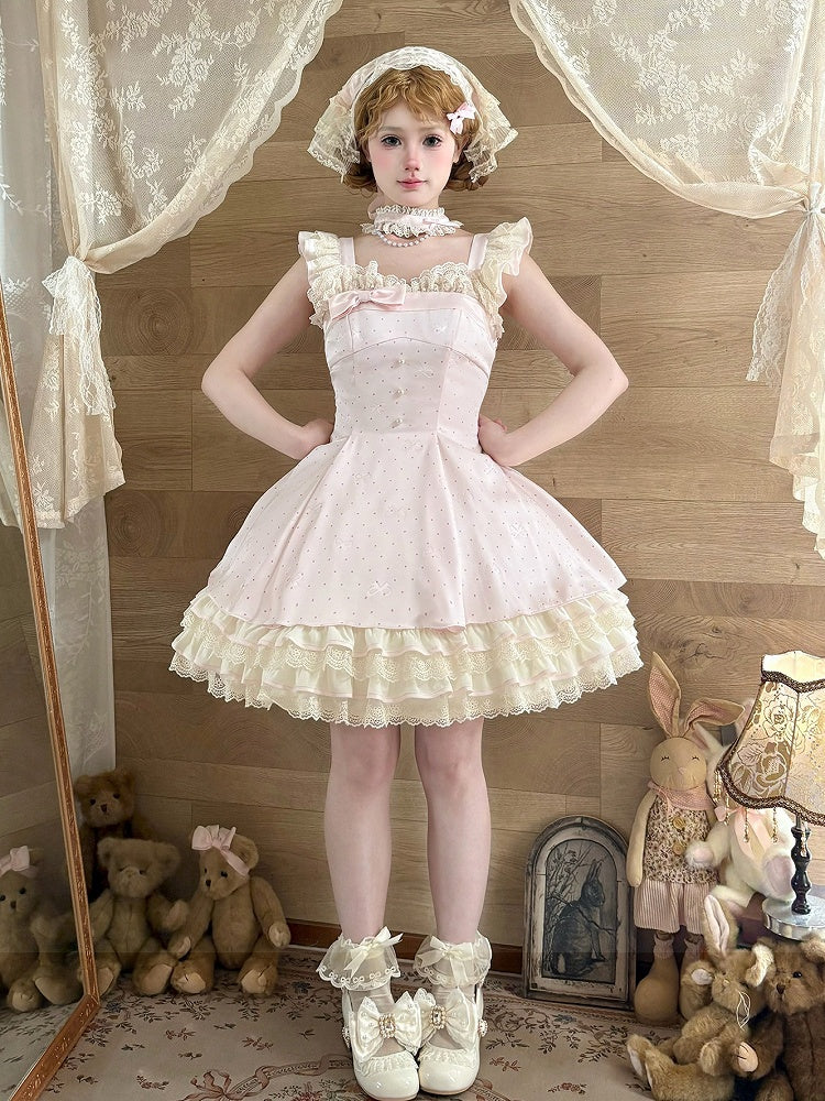 【1月29日予約締切】エレガントスイートロリータフリルリボンサスドレス＋チョーカー