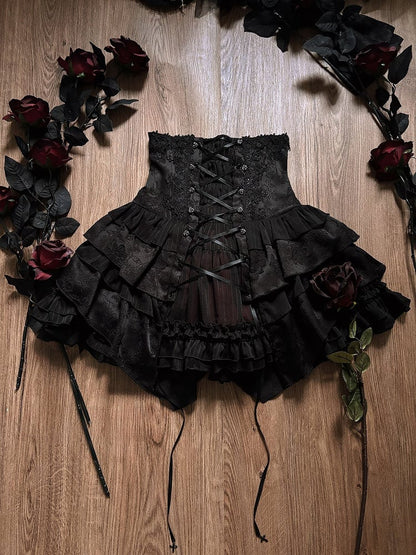 [Deadline for reservations: December 26th] witch's condition Gothic Lolita Off-Shoulder Top + Skirt + Full Set