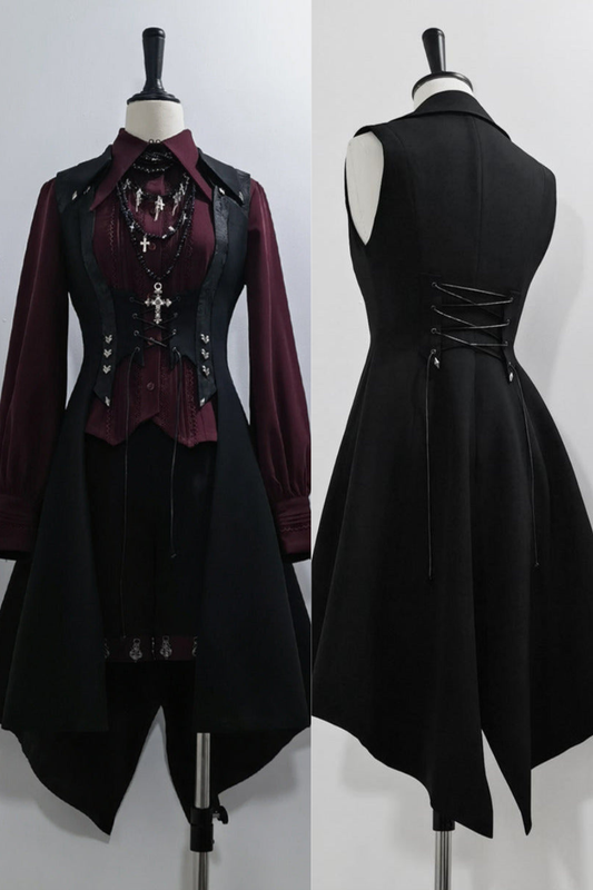 レッドブラック4.0レトロダークロングベストプリンスセットアップ