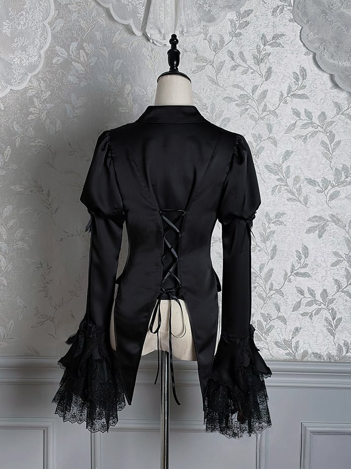【12月8日予約締切】Black Mist Banquet ゴシックレースジュリエットスリーブシャツ