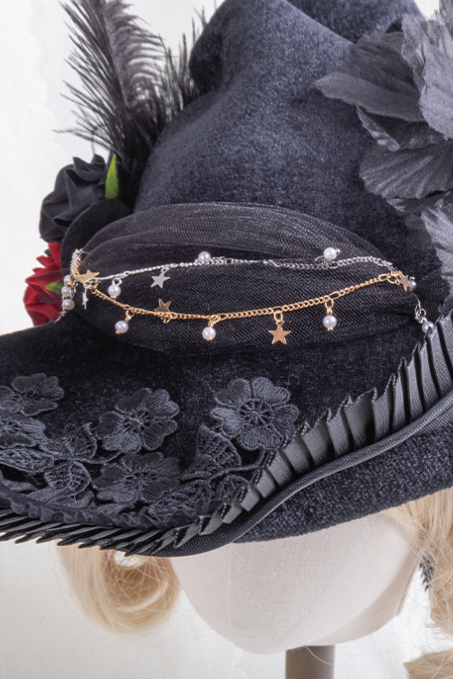 Lace Lolita Gothic Witch Hat + Hat Clip