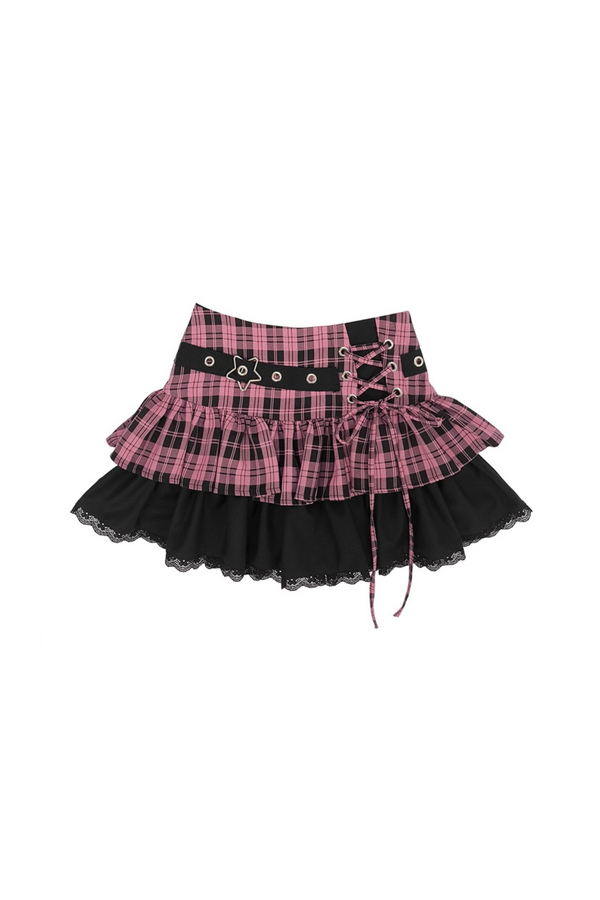 Y2K Crop Top + Plaid Skirt