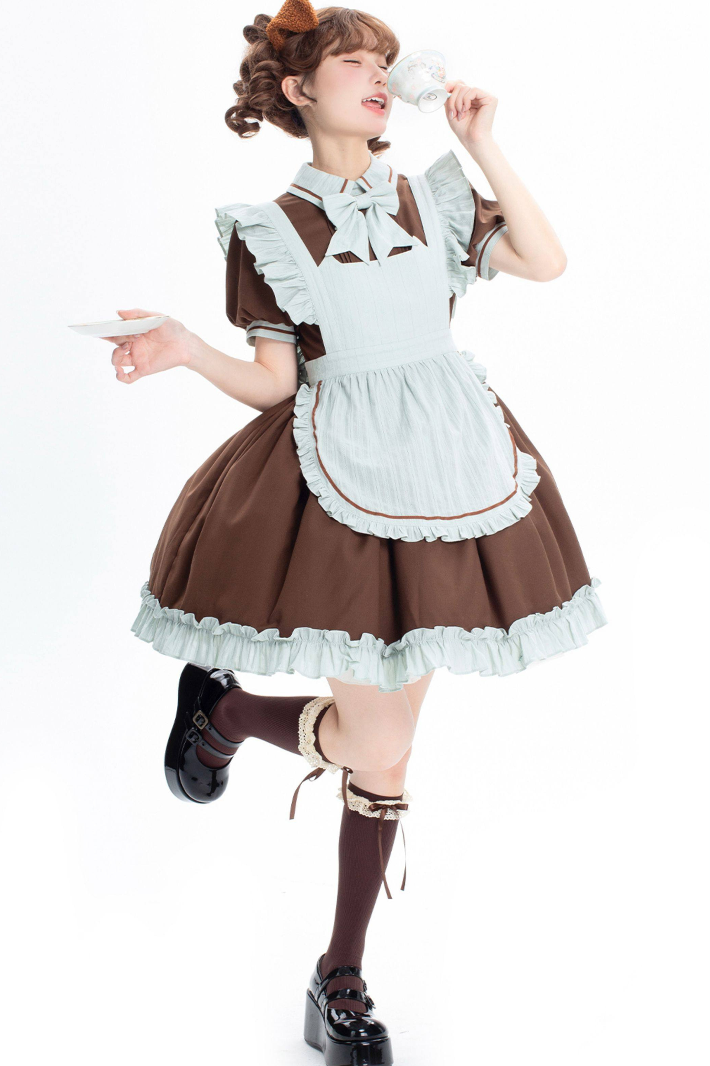 Mint Blackberry Lolita Dress + Apron + Tie