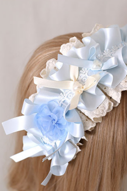 Ice Blue Frilled Lolita Accessories