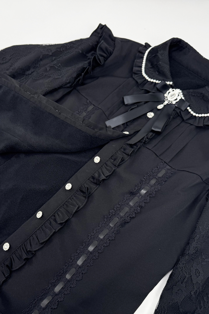 Lace Ruffle Fleece Shirt