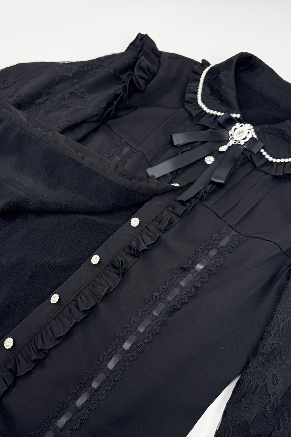 Lace Ruffle Fleece Shirt