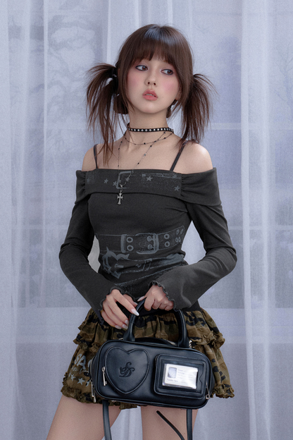 ドラッグシスターオフショルダートップス