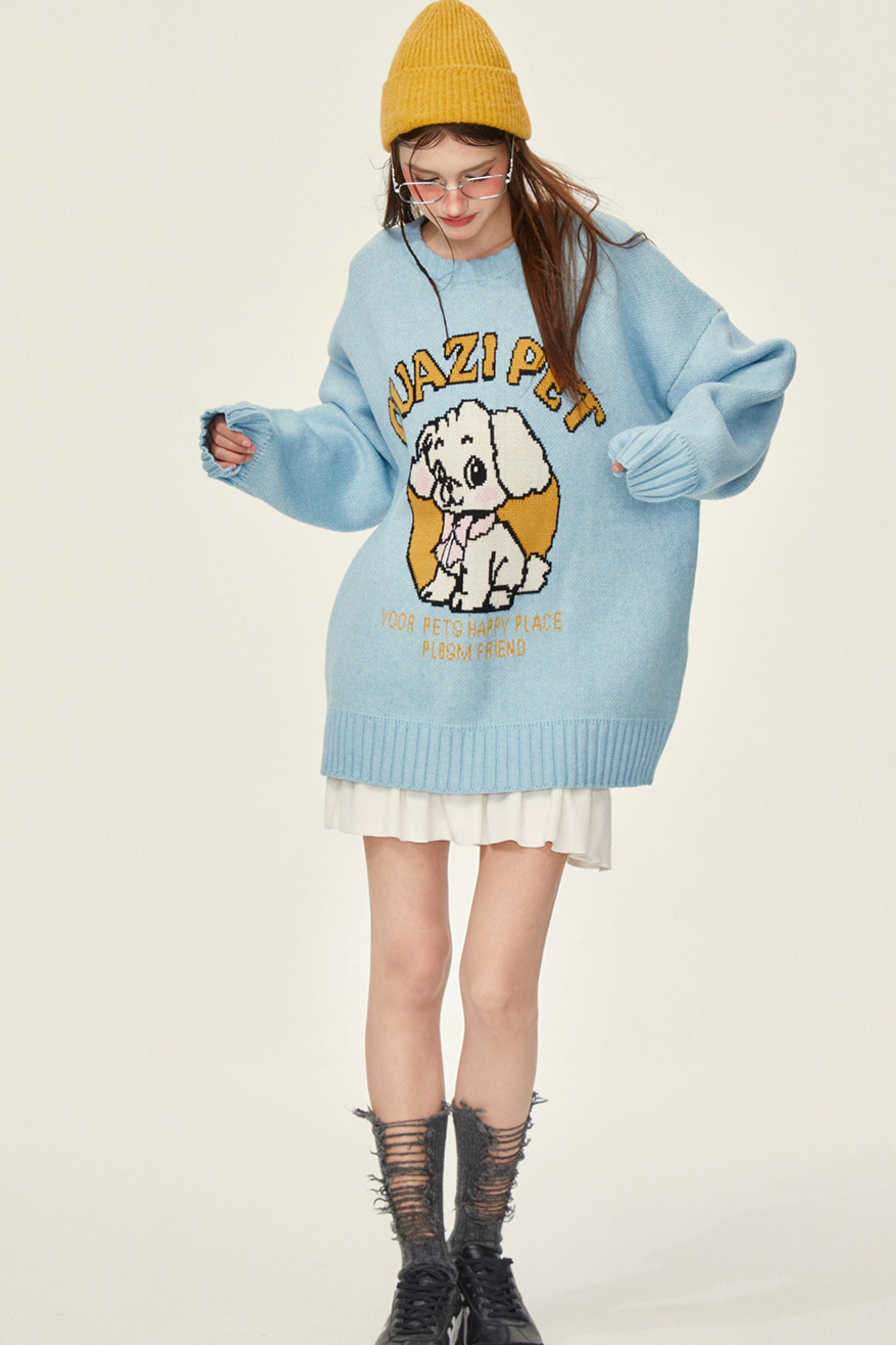 Cute Animal Over Loose Knit