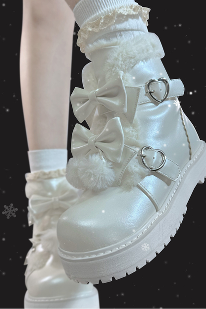 リボンプラットフォームソールブーツ