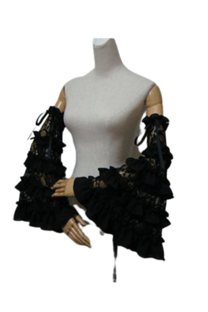 플로럴 튤 롤리타 드레스 + 소매 + 모자