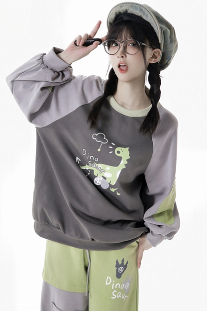 フォレストティーカジュアルフードスウェットス+スウェット+アシメパンツ+カジュアルパンツ