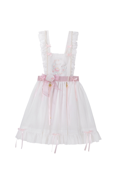 レトロホワイトピーチペチドレスセット