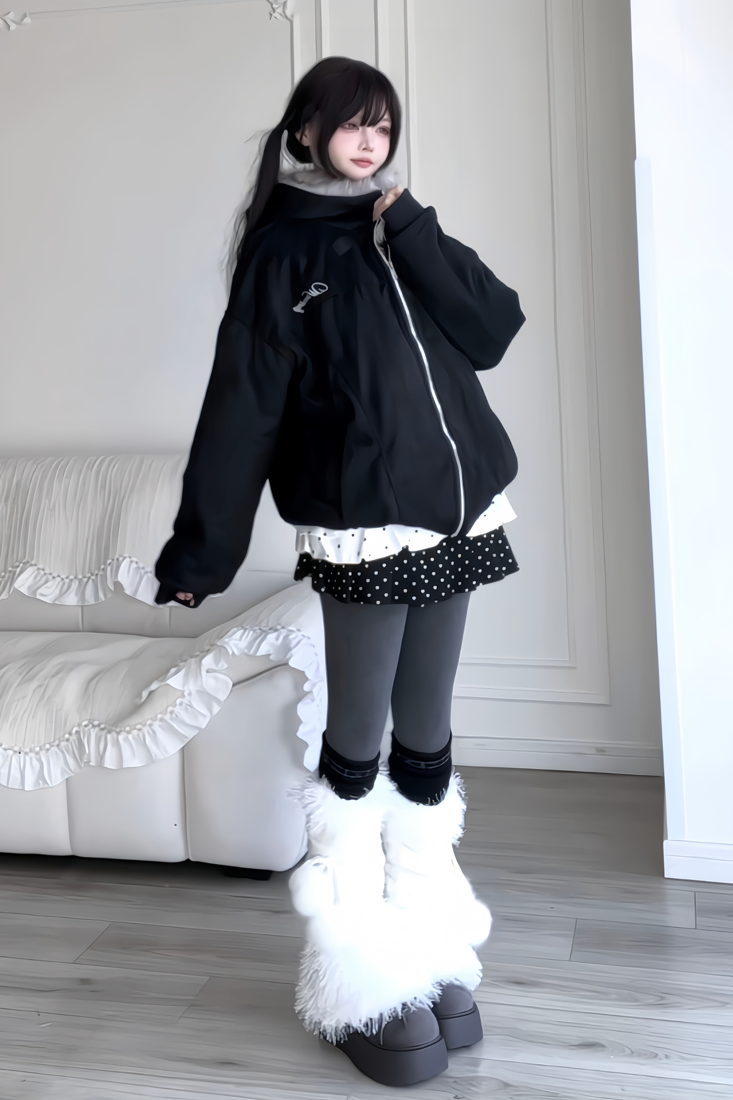 Retro Detachable Rabbit Ear Hoodie