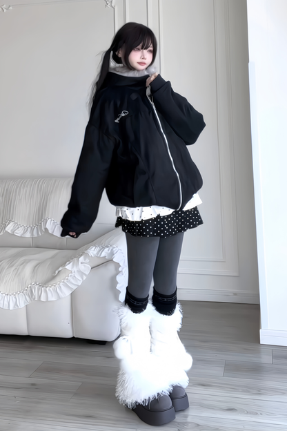 Retro Detachable Rabbit Ear Hoodie