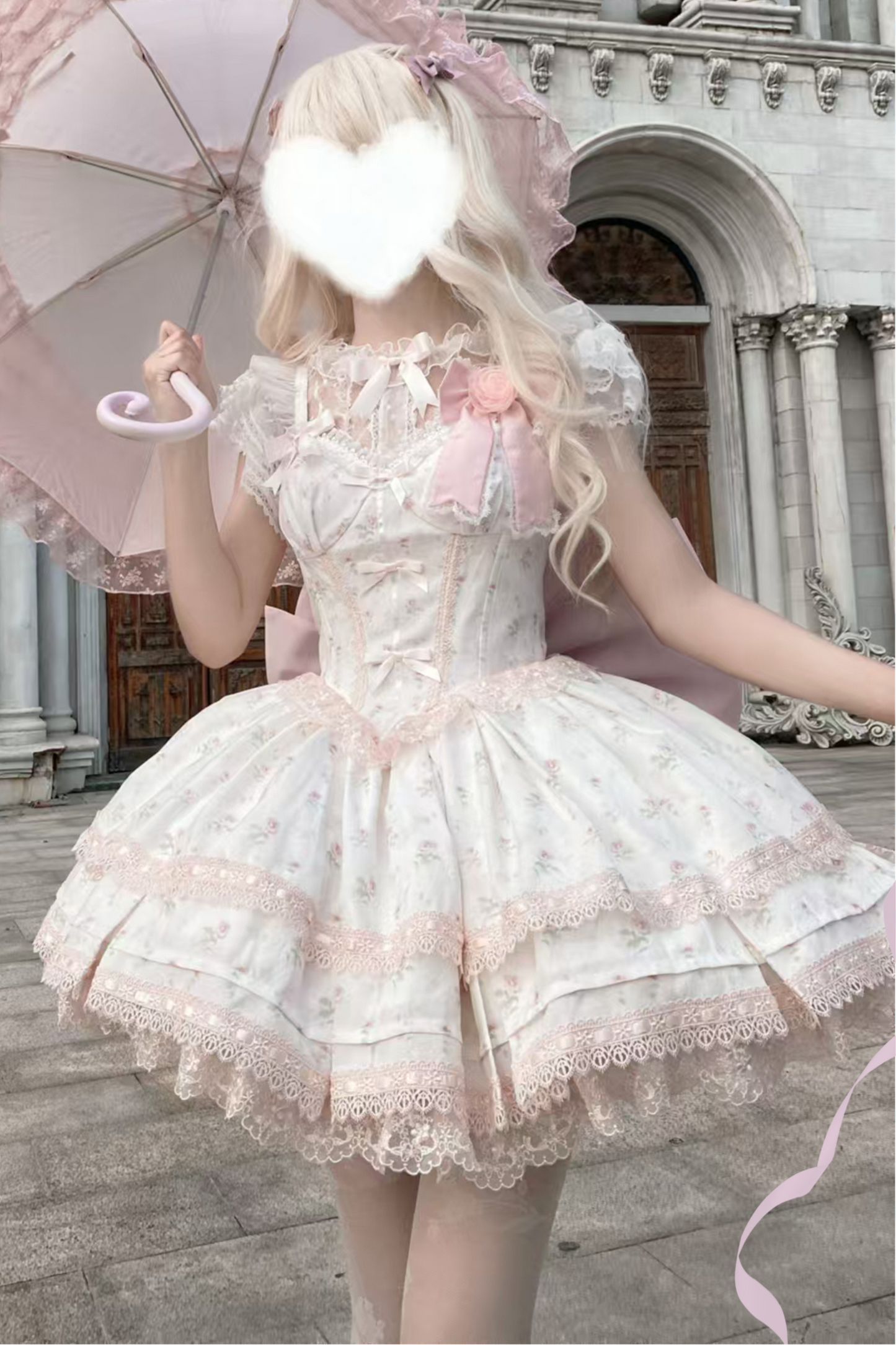 ローズスイートピュアプリンセスドレス+シアーインナー