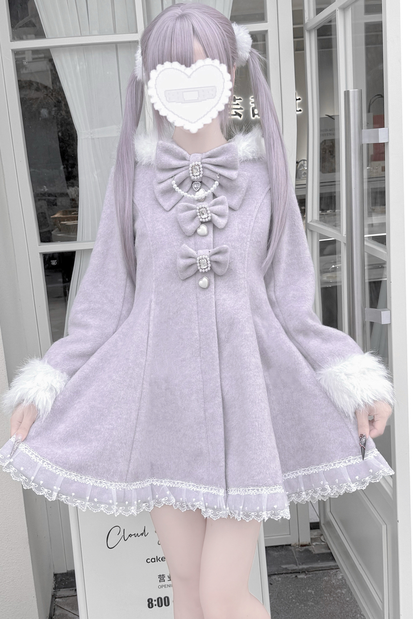 うさ耳ファーフードドールコート