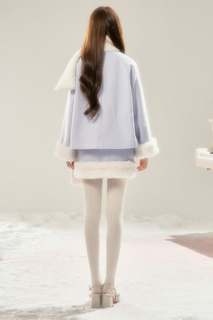 マフラー付きスイートファーコート+ファースカート