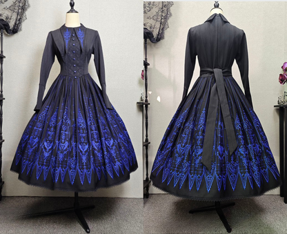 【12月27日予約締切】チャーチエンブロイダリーエレガントポインテッドカラーゴシックドレス