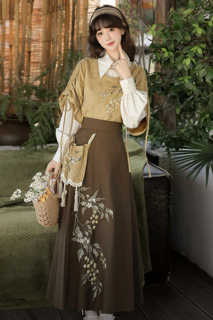 Forever Island Yellow Fruit Shirt + Skirt + Outerwear