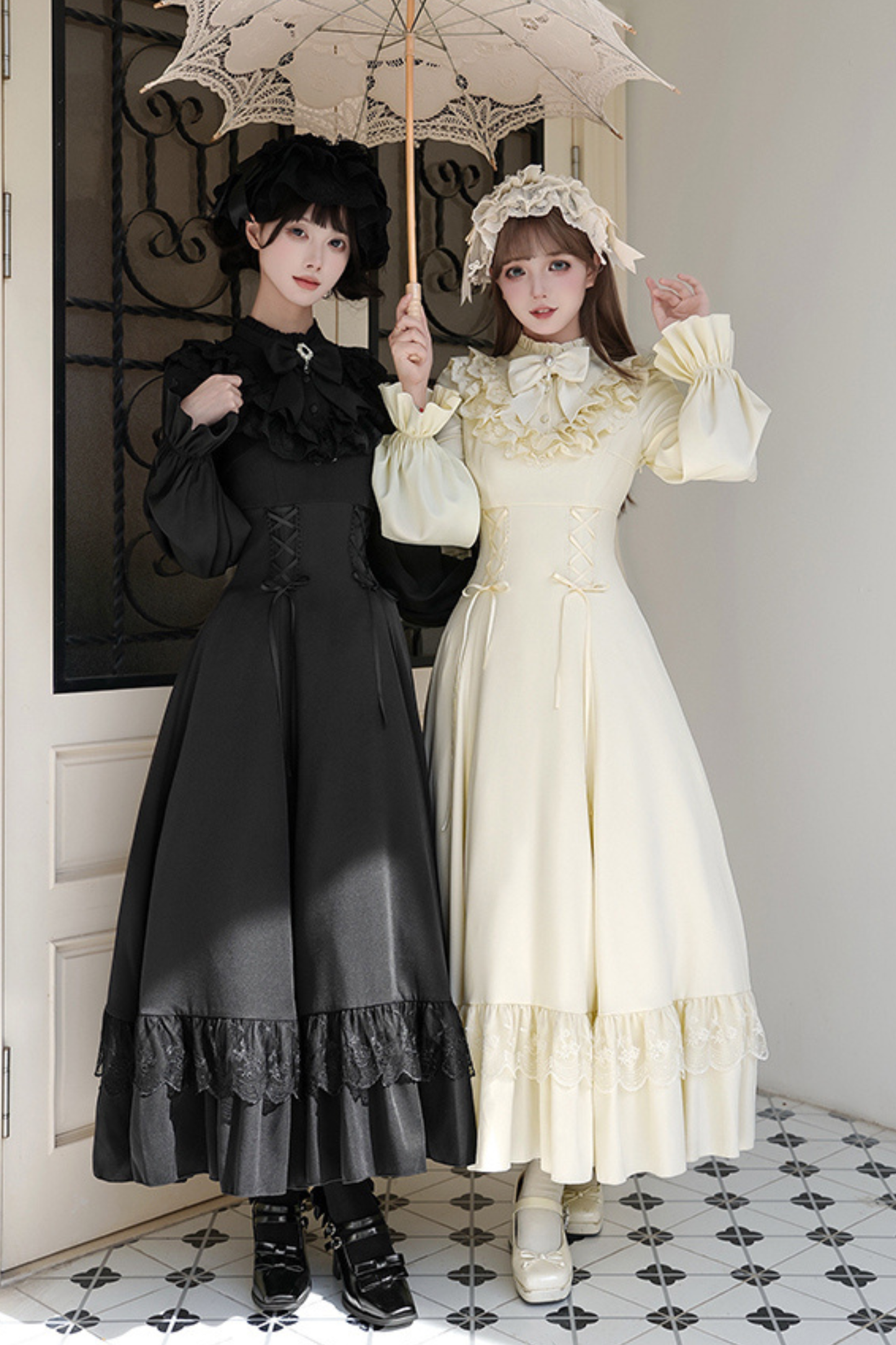 Elegant Dress + Shawl + Ribbon + Headdress