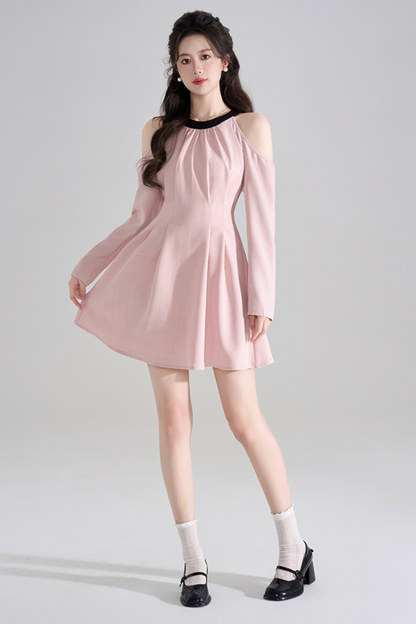 スイートキュートピンクフリルドレス