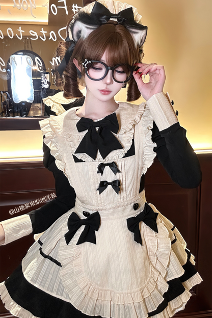 Little Maid Elegant Lolita Dress + Apron + Sleeve + Headband