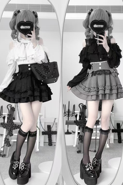 ダークキュートティアードスカート