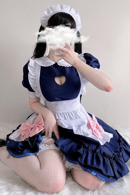 Pink Blue Lolita Maid Cosplay Dress Set